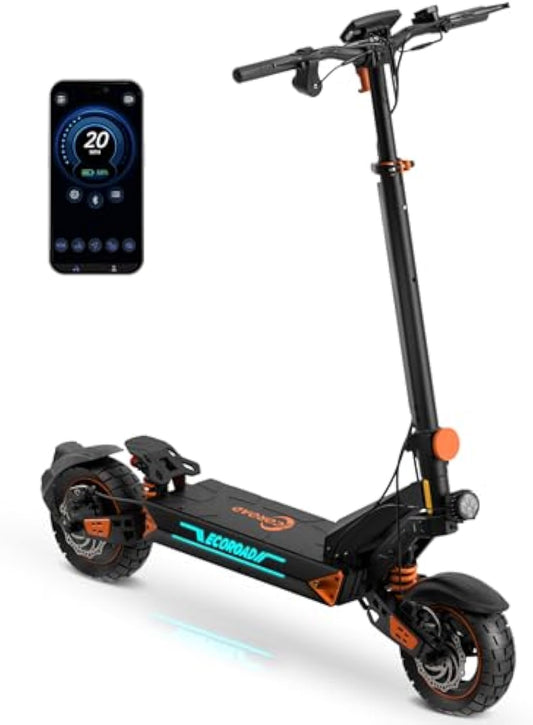 ET8 Electric Scooter, Powerful 1000W Motor & 32 MPH Max Speed, Electric Scooter Adults with 10" Off-Road Tires, 50 Miles Long Range, 4-Speed Modes & Cruise Control, Color Display(48V 20Ah)