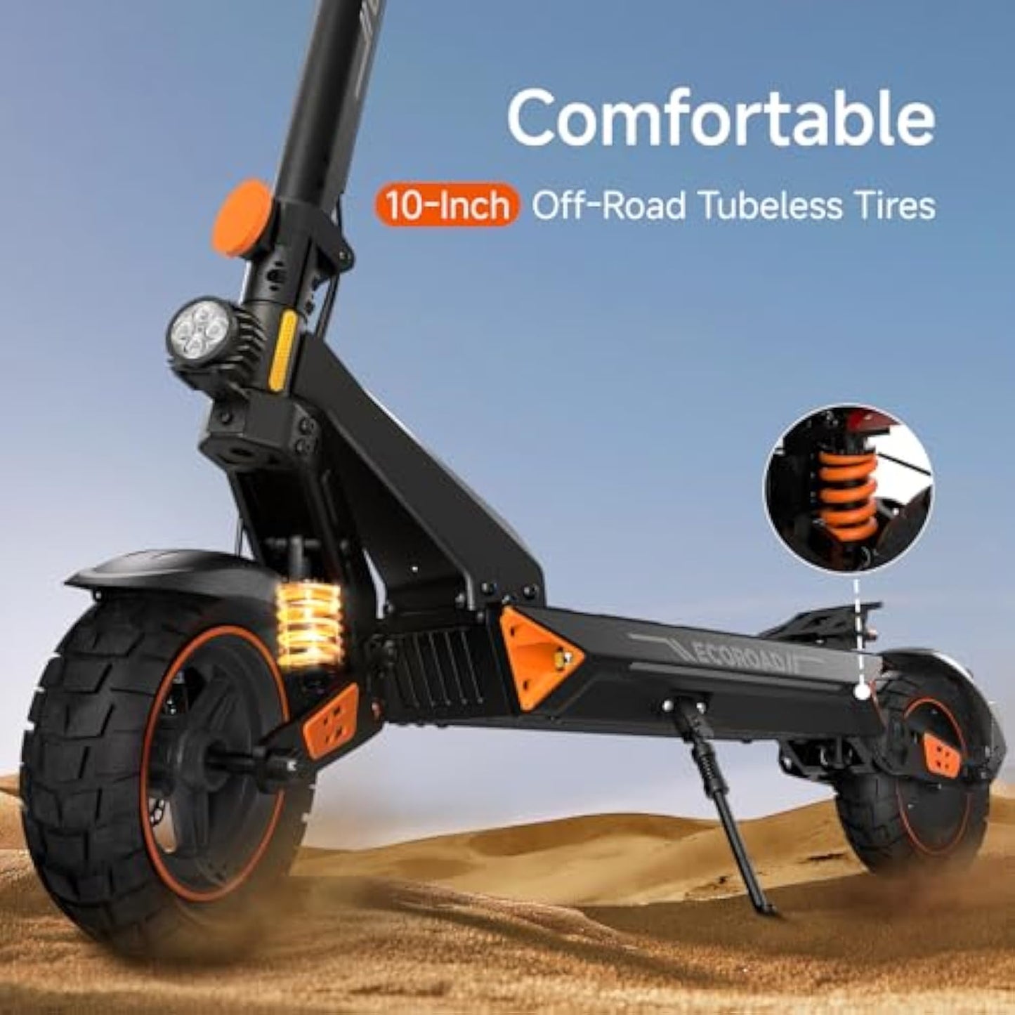 ET8 Electric Scooter, Powerful 1000W Motor & 32 MPH Max Speed, Electric Scooter Adults with 10" Off-Road Tires, 50 Miles Long Range, 4-Speed Modes & Cruise Control, Color Display(48V 20Ah)